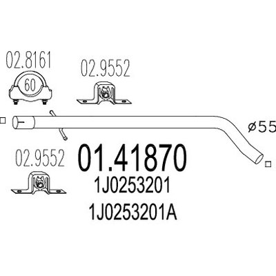 tubo gas scarico mts 01.41870