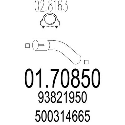 tubo gas scarico mts 01.70850
