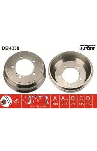 Tamburo freno TRW 161-DB4258