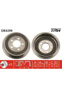 Tamburo freno TRW 161-DB4299