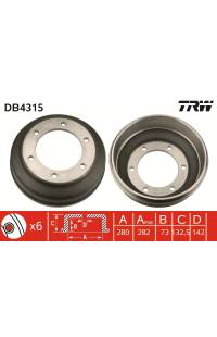 Tamburo freno TRW 161-DB4315
