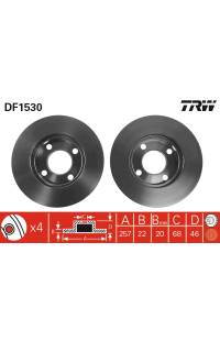 Disco  freno TRW 161-DF1530