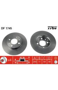 Disco  freno TRW 161-DF1745