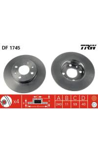 Disco  freno PIENO TRW Disco  freno PIENO TRW