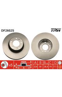 Disco  freno TRW 161-DF2602S