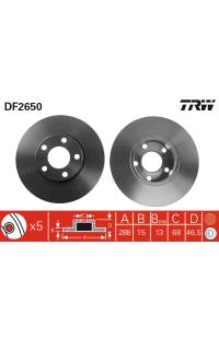 Disco  freno TRW 161-DF2650