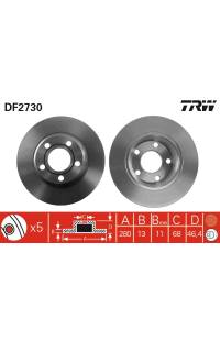 Disco  freno TRW 161-DF2730