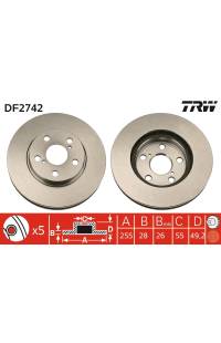 Disco  freno TRW 161-DF2742