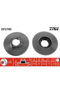 Disco  freno TRW 161-DF2785