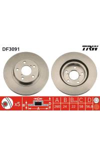 Disco  freno TRW 161-DF3091