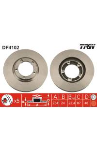 Disco  freno TRW 161-DF4102