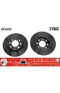 Disco  freno TRW