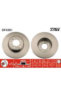 Disco  freno TRW