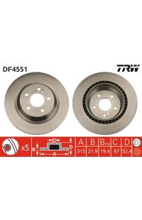 Disco  freno TRW 161-DF4551