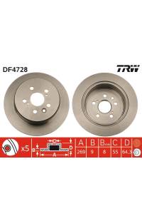 Disco  freno TRW 161-DF4728