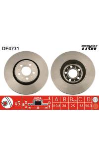 Disco  freno TRW 161-DF4731