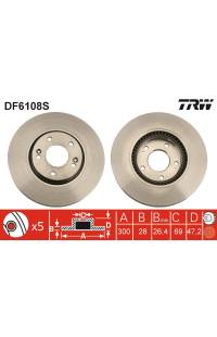 Disco  freno TRW 161-DF6108S