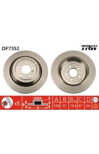 Disco  freno TRW 161-DF7352