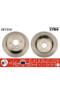 Disco  freno TRW 161-DF7374