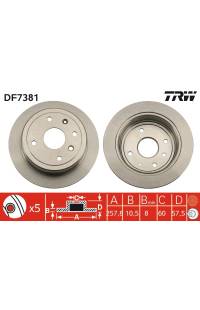 Disco  freno TRW 161-DF7381