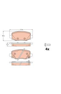 Kit pastiglie freno, Freno a disco TRW 161-GDB2116