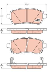 Kit pastiglie freno, Freno a disco TRW 161-GDB3437
