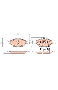 Kit pastiglie freno, Freno a disco TRW 161-GDB3625