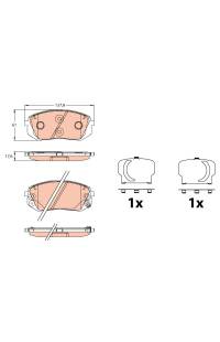 Kit pastiglie freno, Freno a disco TRW 161-GDB3642