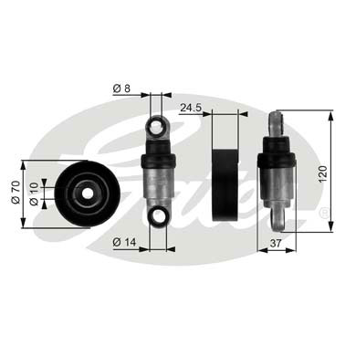 Rullo tenditore, Cinghia Poly-V GATES Rullo tenditore, Cinghia Poly-V GATES