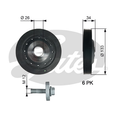 Puleggia cinghia, Albero a gomiti GATES 33-TVD1113A