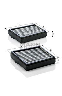 Filtro Antipolline Abitacolo  al carbone attivo mann-filter