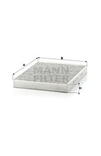 Filtro Antipolline Abitacolo  al carbone attivo mann-filter