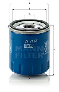 Filtro olio MANN-FILTER 4-W 716/1