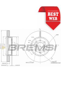 Disco Freno Diametro esterno [mm] : 260,0 blueprint