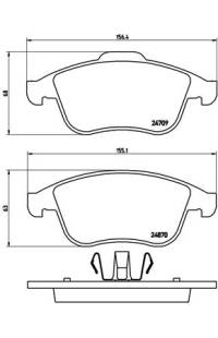 Set di pastiglie, freno a disco brembo