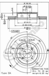 Disco Freno  (pz 1) ventilato brembo