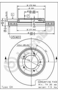 Disco Freno  (pz 1) ventilato brembo