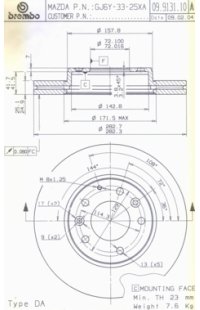 Disco Freno  (pz 1) ventilato brembo