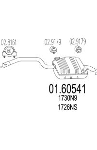 silenziatore posteriore mts