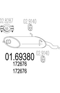silenziatore posteriore mts