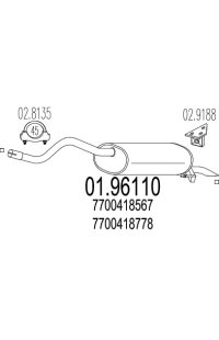 silenziatore posteriore mts